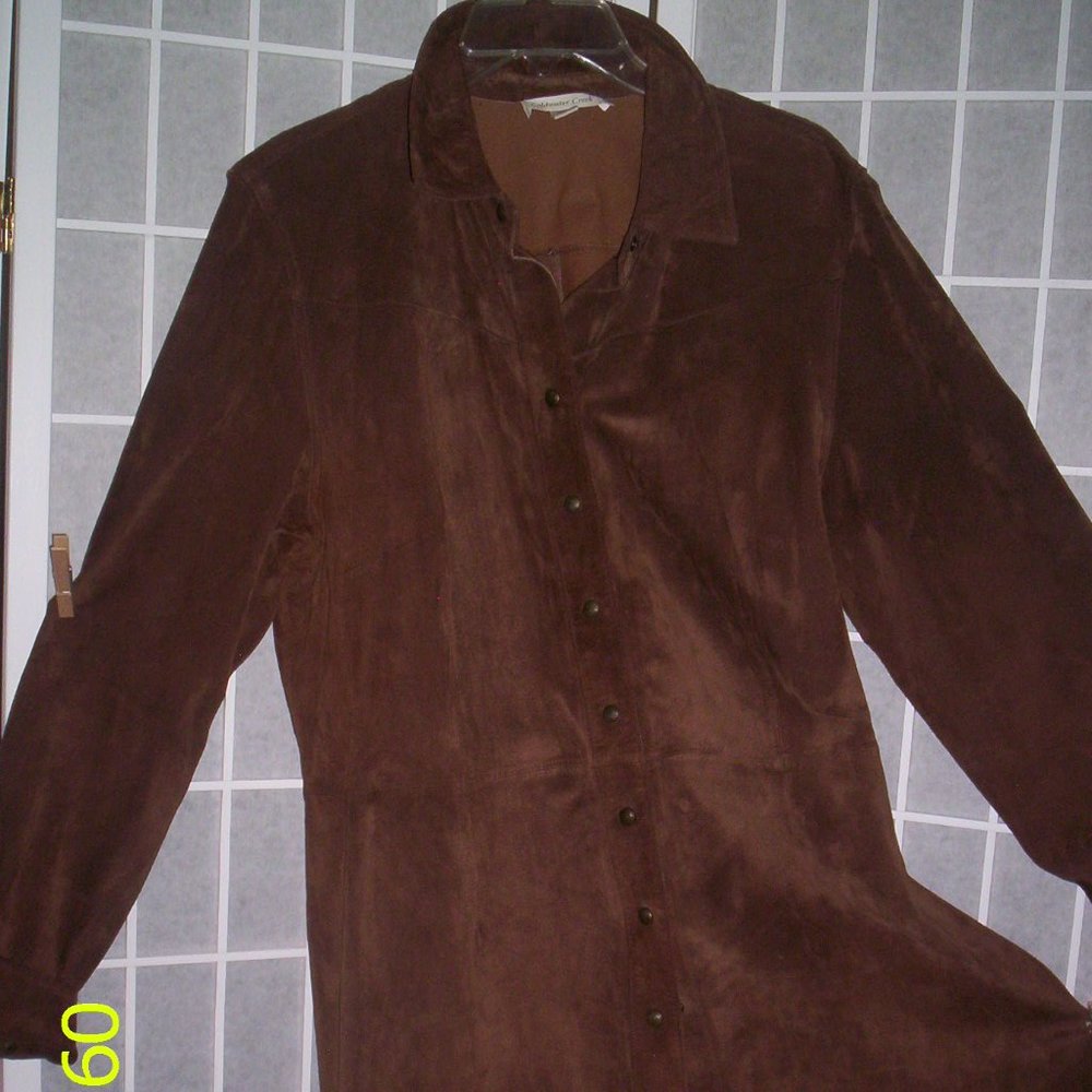 Coldwater Creek Chocolate Suede Duster  Women L